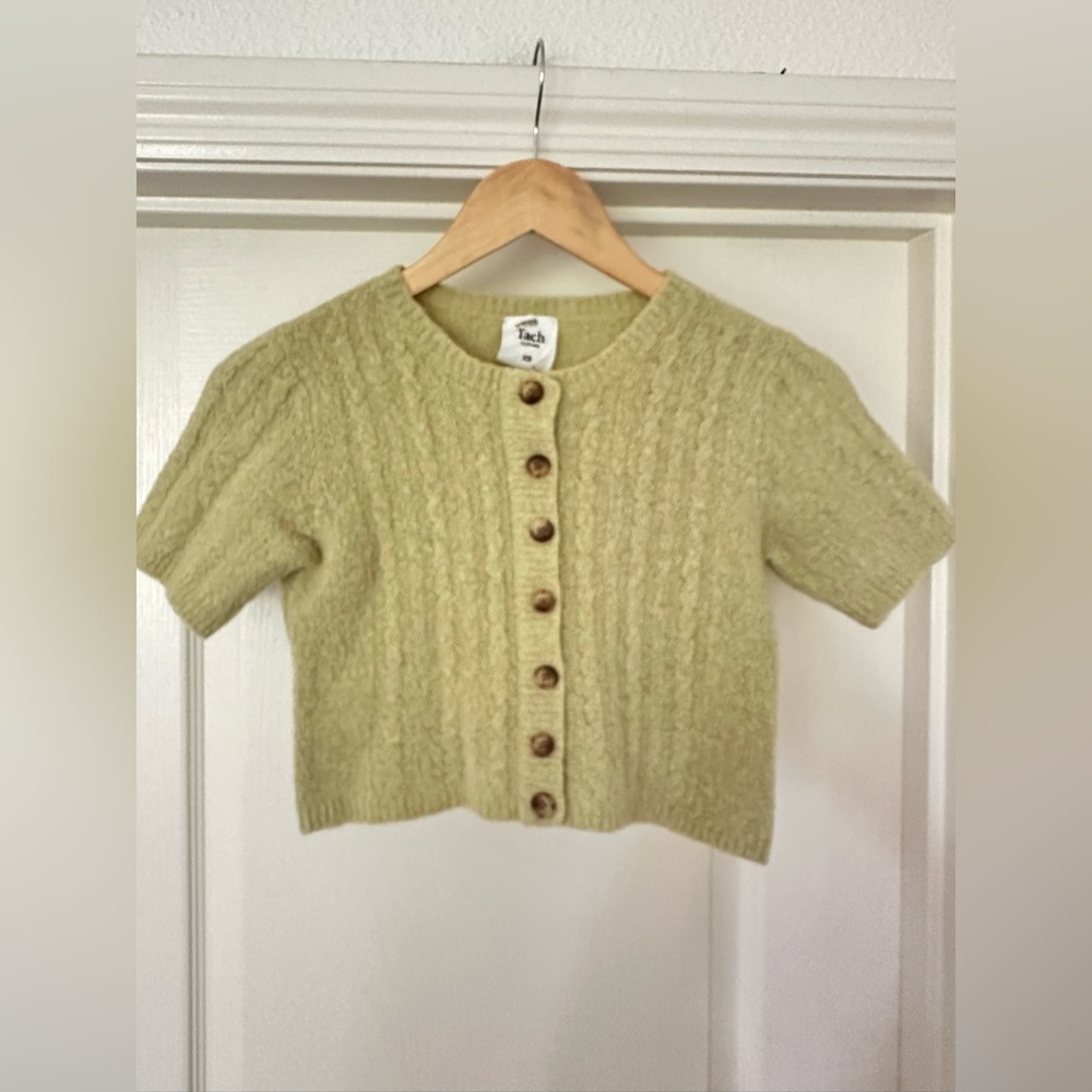 Tach Dalia knot pistachio Cardigan Sweater Too Anthropologie XS - Picture 6 of 7